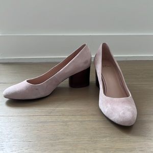 J. Crew pink suede pumps